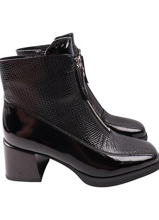 Ботильйони жіночі angelo vani чорні натуральна лакована шкіра, 39