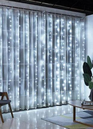 Гірлянда 192 л завіса - штора (2м*2м) холодний
