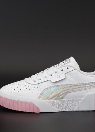 Шикарные кроссовки puma cali white pink