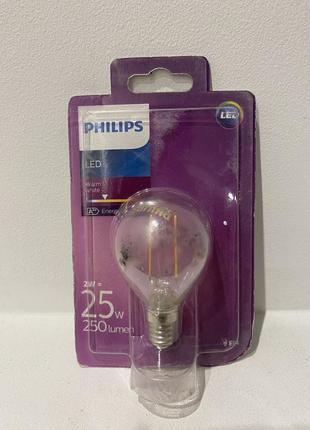 Philips 2 w led e14 філамент лампа світлодіодна
