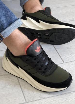 Р. 44, кросівки adidas sharks темно-зелені ks 9183