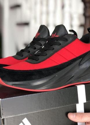 Р.45 кросівки adidas sharks червоно/чорні3 фото