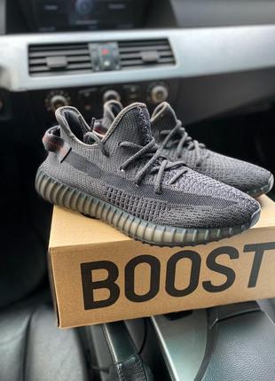 Кросівки жіночі адідас ізі буст чорні adidas yeezy boost 350 black reflective laces, кроссовки адидас изи буст 350 рефлектив шнурки