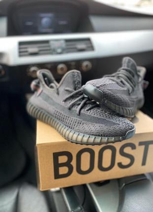 Кроссовки женские адедас изи буст черные adidas yeezy boost 350 black reflective laces, кроссовки адидас лезвия буст 350 рефлектив шнурки2 фото