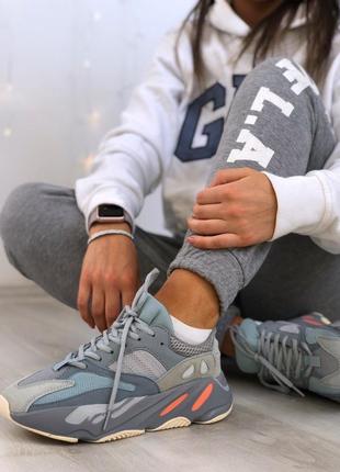 💝adidas yeezy boost 700 grey orange💝жіночі кросівки адідас, кросівки ізі 7004 фото