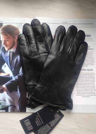Мужские кожаные перчатки, подкладка махра, румыния1 фото