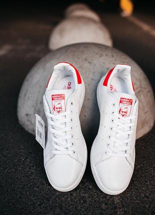 Adidas stan smith white red,  кеды/кроссовки адидас стен смит (36рр-45рр)  адідас стен сміт4 фото