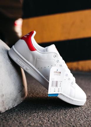 Adidas stan smith white red,  кеды/кроссовки адидас стен смит (36рр-45рр)  адідас стен сміт5 фото