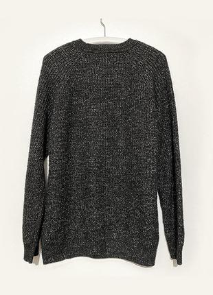 L чоловічий светр теплий зимовий реглан чорний сірий свитер2 фото