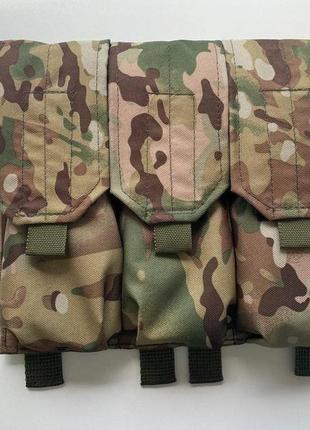 Подсумок тройной для магазинов ак закрытый с molle(пиксель)(олива)(мультикам)