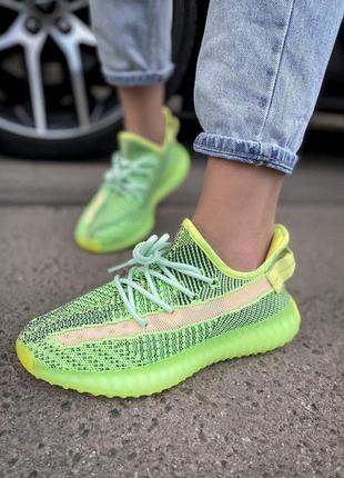 Кросівки адідас ізі буст зелені рефлективні, 36рр - 44рр adidas yeezy 6