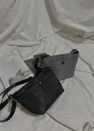 Новая сумка в сером и черном цвете из плащёвки