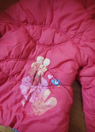 Куртка пуховик на девочку 104 розовый зимний теплый6 фото