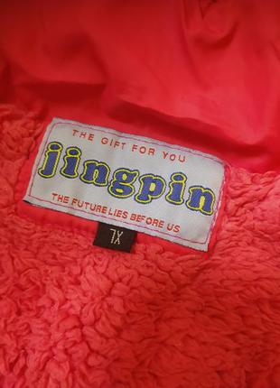 Куртка пуховик на девочку 104 розовый зимний теплый9 фото