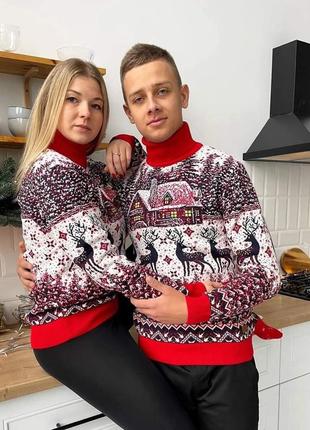 Неймовірні парні светри із новорічною тематикою3 фото