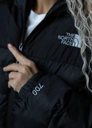Зимняя куртка the north face черная женская / мужская пуховик6 фото