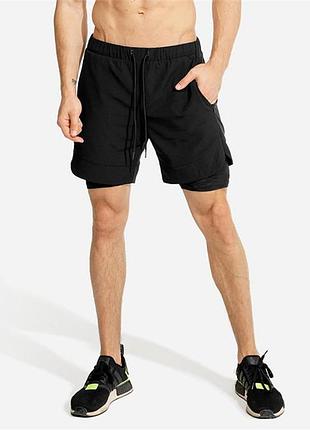 Шорты двойные мужские workout р.xs