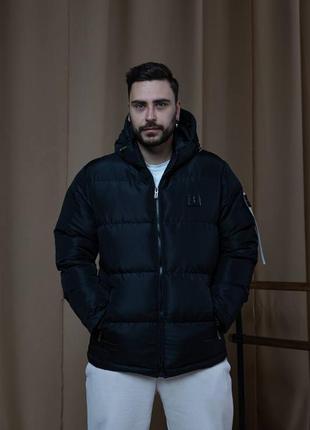 Зимовий пуховик stone island чорний чоловічий / жіночий куртка