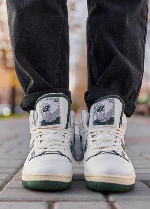 New balance 650 high white green fur8 фото