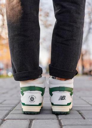 New balance 650 high white green fur7 фото