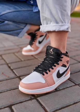 Nike air jordan 1 retro mid peach fur