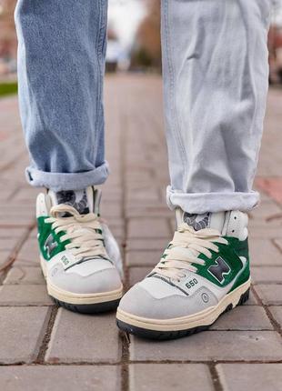 New balance 650 high green white fur2 фото