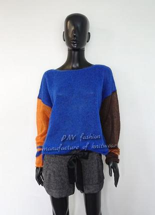 Мохерный свитер паутинки оригинальное цветное решение1 фото
