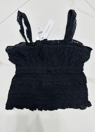 Топ майка корсет topshop 100% коттон черного цвета на размер s или м