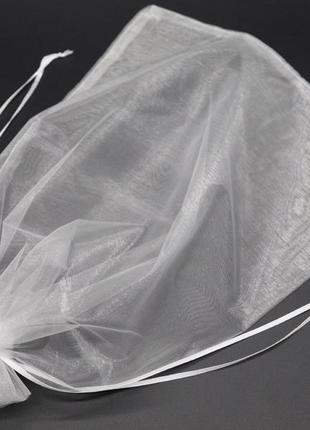 Подарункові мішечки з органзи для ювелірних прикрас колір білий. 30х40см