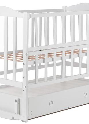 Ліжко babyroom зайченя zl-301 маятник, ящик, відкидний бік білий