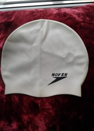 Белая силиконовая шапочка для плавания nover2 фото