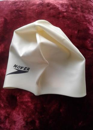 Белая силиконовая шапочка для плавания nover4 фото