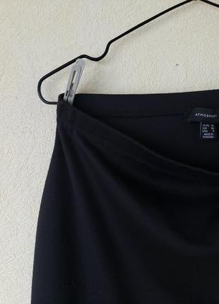 Черная стречевая миди юбка карандаш с кружевной окантовкой 10-12 uk7 фото