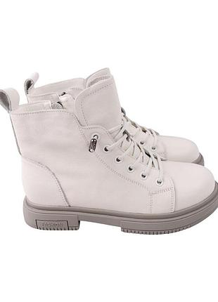 Ботинки женские berisstini молочные натуральная кожа, 39