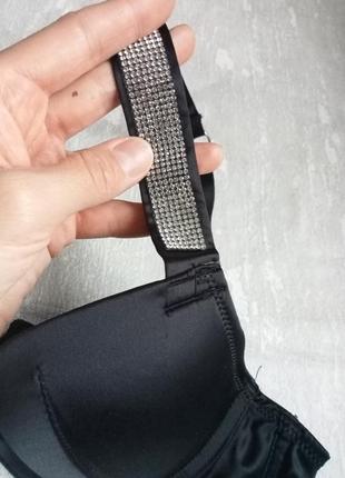 ❗люкс бренд!неймовірно шикарний стильний чорний бюстгальтер з камінням