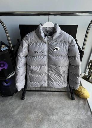 Мужская зимняя куртка nike nocta серая до -10*с короткая пуховик найк нокта без капюшона (bon)