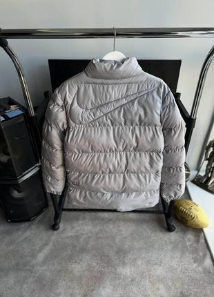 Мужская зимняя куртка nike nocta серая до -10*с короткая пуховик найк нокта без капюшона (bon)3 фото