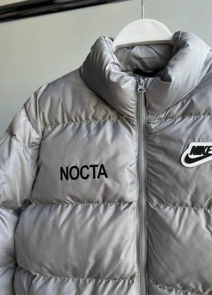 Мужская зимняя куртка nike nocta серая до -10*с короткая пуховик найк нокта без капюшона (bon)4 фото