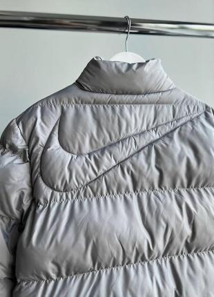 Мужская зимняя куртка nike nocta серая до -10*с короткая пуховик найк нокта без капюшона (bon)6 фото
