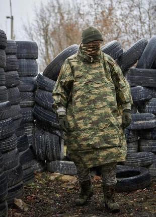 Дощовик тактичний пончо зелений камуфляжний плащ військовий армійський накидка з капюшоном зсу (b)1 фото