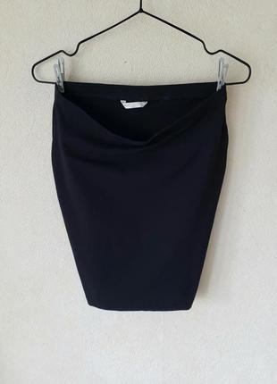 Новая черная натуральная базовая юбка карандаш h&amp;m
