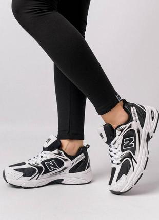 Женские кроссовки nb 530 fleece termo white&black