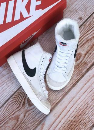 ❄️ nike blazer mid 77 vintage white winter fur❄️❤️36рр-45рр❤️ кросівки зимні найк, кроссовки найк зимние, кросівки жіночі, чоловічі кросівки