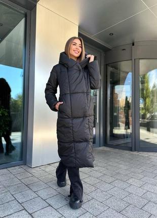Женское зимнее стеганое пальто из непромокаемой плащевки канада размеры 42-526 фото