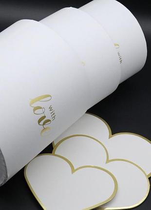 Коробки флористичні для квітів подарункові круглі колір білий. 19х19см 3шт/комплект