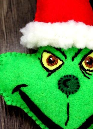 Фетровая игрушка на ёлку "гринч - похититель рождества" подарок на рождество....