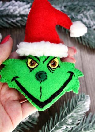 Фетровая игрушка на ёлку "гринч - похититель рождества" подарок на рождество....