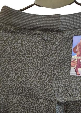 Лосини штани жіночі трикотаж на флісі батал легінси теплі в'язані4 фото