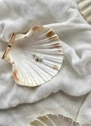 Пусети перли сережки натуральні жемчуг гвоздики4 фото