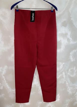 Базові червоні брюки, штани boohoo #old money2 фото